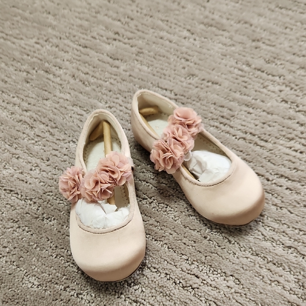 Kids Pink Floral Ballet Flats